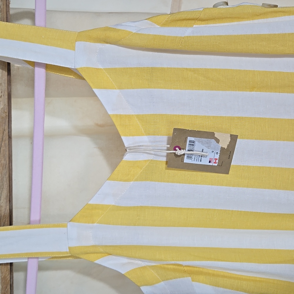 Joules " Macey" Yellow and White Striped Sundress Size 6 - Picture 6 of 12